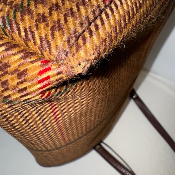 Vintage Lauren by Ralph Lauren Brown Plaid Tote Bag - Picture 9 of 16
